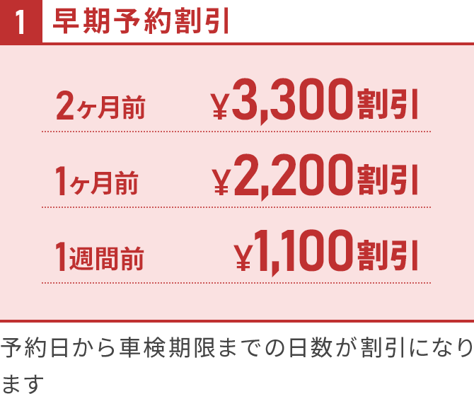 １早期予約割引